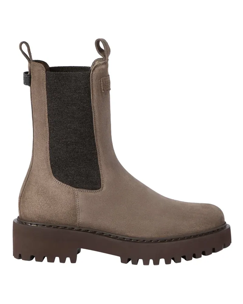 Brunello Cucinelli Knöchelhohe Wildlederstiefel - Braun Braun