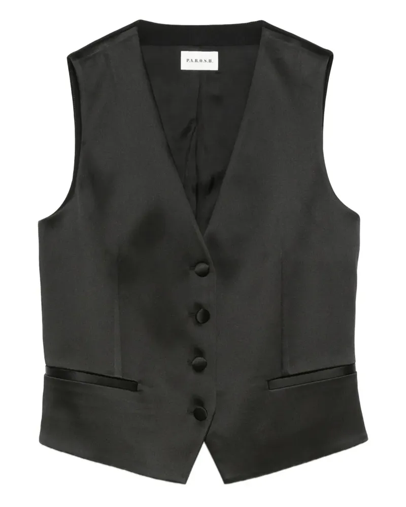 P.A.R.O.S.H. P.A.R.O H. button-fastening sleeveless waistcoat - Schwarz Schwarz