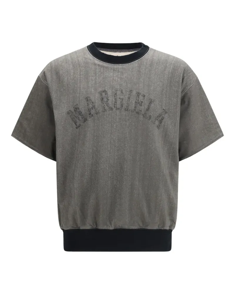 Maison Margiela Kurzärmeliges Sweatshirt mit Logo - Grau Grau