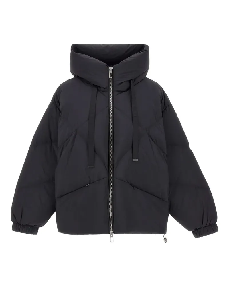 DUNO diamond-quilted hooded jacket - Schwarz Schwarz