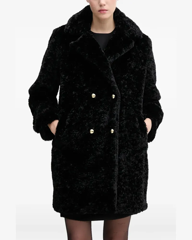 Gaudi Strukturierter Mantel mit Knopfverschluss - Schwarz Schwarz