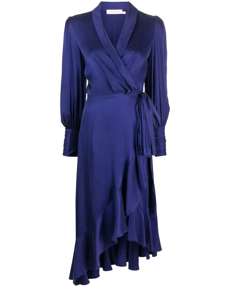 Zimmermann Wickelkleid aus Seide - Blau Blau