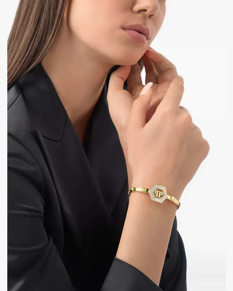 Philipp Plein Armband mit Kristall-Logo - Gold Gold
