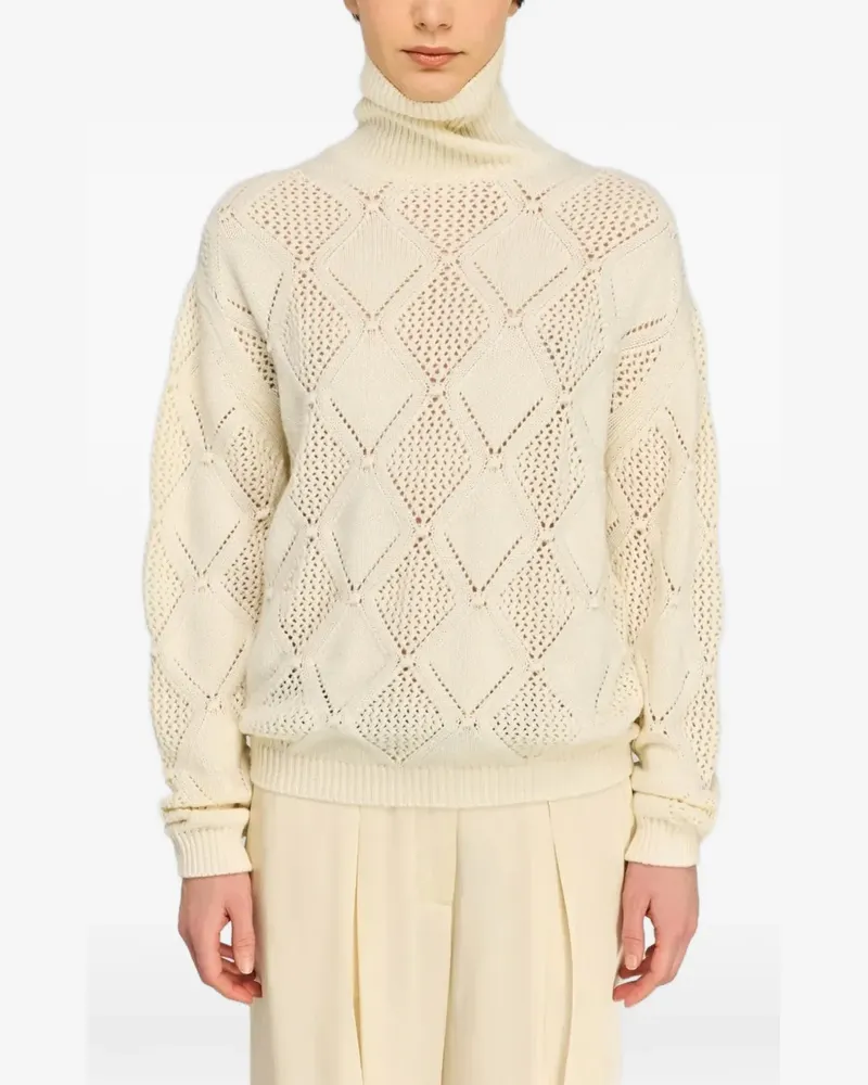 Semicouture Magdalena diamond-pointelle sweater - Nude Nude