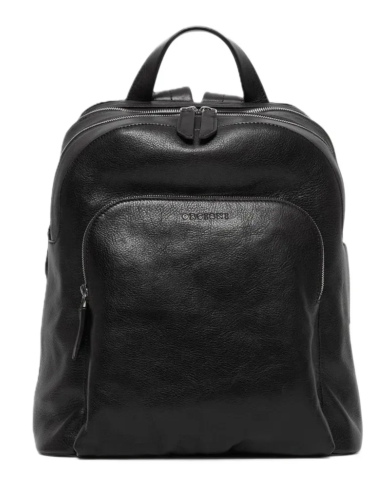 Orciani Work Lagoon grained leather backpack - Schwarz Schwarz