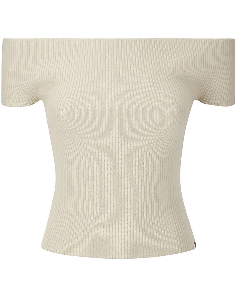 extreme cashmere Geripptes Top - Weiß Weiß