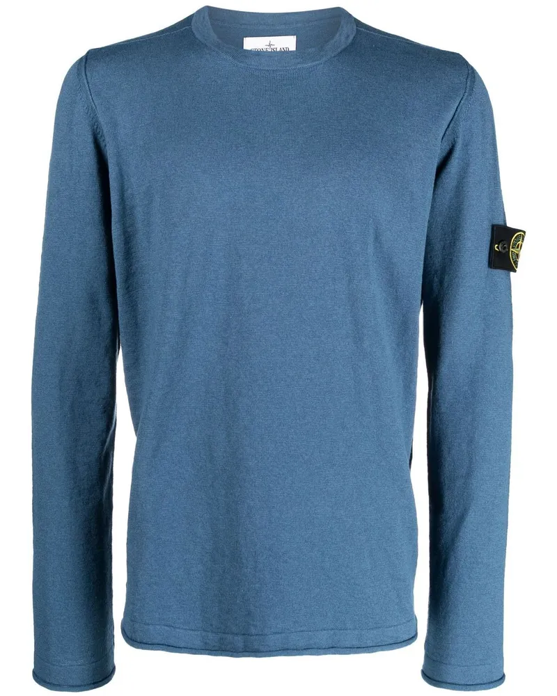Stone Island Sweatshirt mit Kompass-Patch - Blau Blau