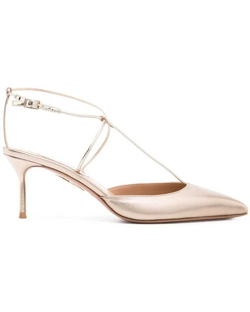 Aquazzura Roman Romance Pumps 65mm - Gold Gold