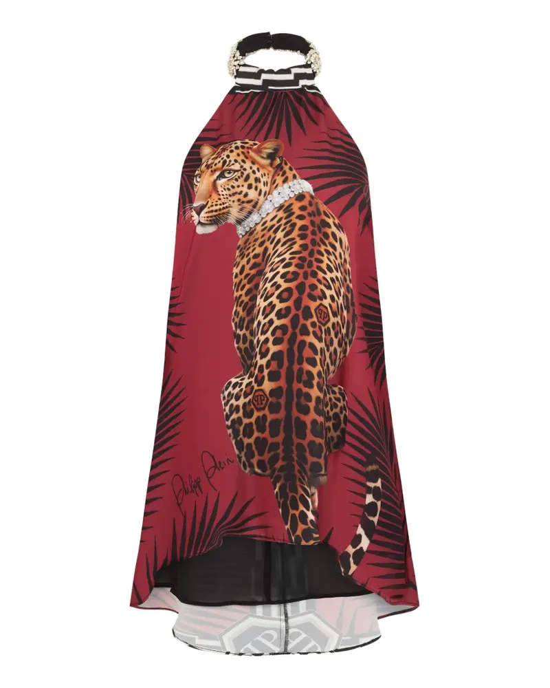 Philipp Plein halter-short dress Panthere Prive - Rot Rot