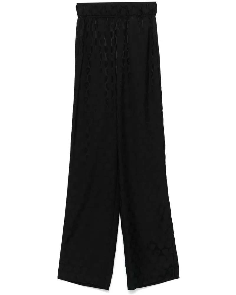 John Richmond Weite Hose mit Jacquard-Logo - Schwarz Schwarz