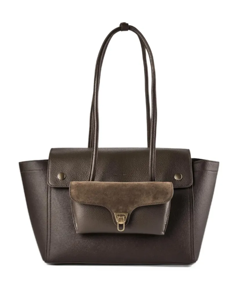 Coccinelle Tote Bag aus gekörntem Leder - Braun Braun