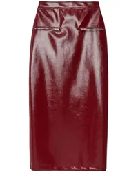 MSGM Midirock aus Faux-Leder Rot