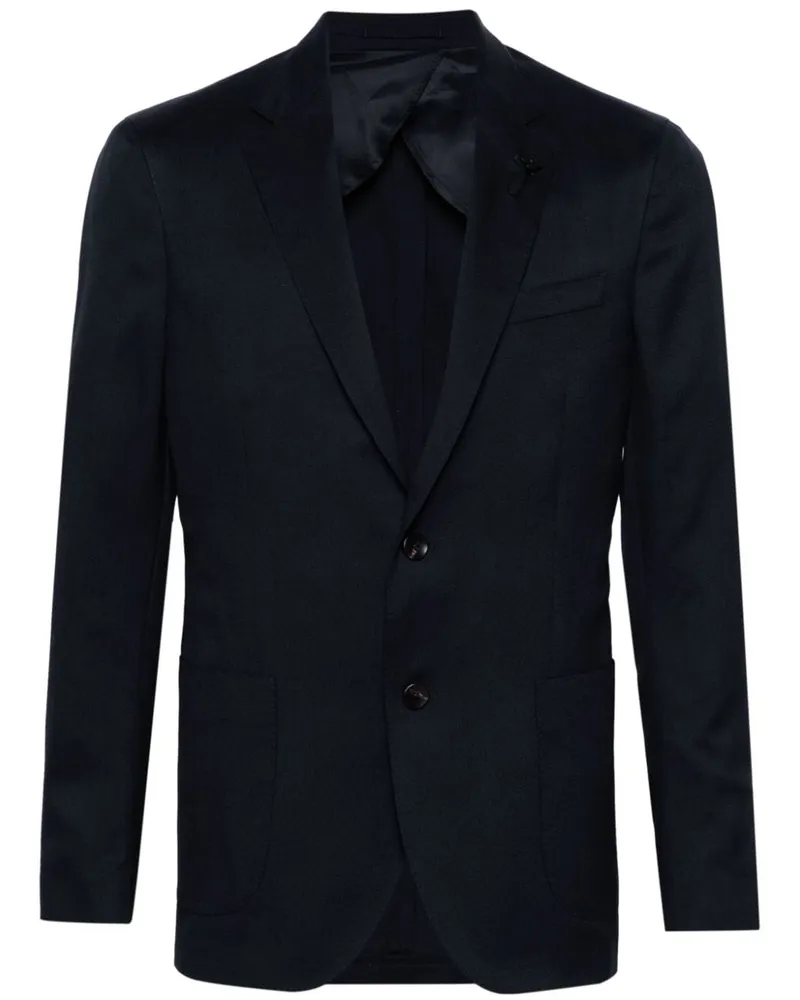 LARDINI Einreihiges Twill-Sakko - Blau Blau