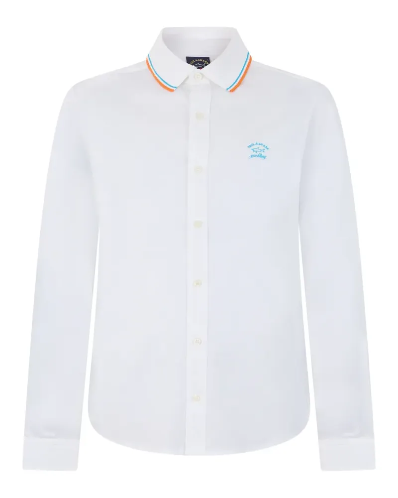 Paul & Shark logo-embroidered long-sleeve shirt - Weiß Weiß