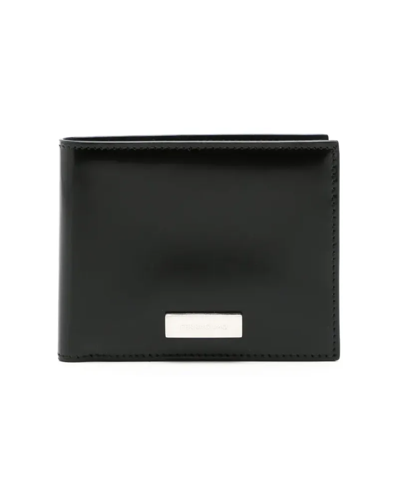 Ferragamo Portemonnaie mit Logo-Schild - Schwarz Schwarz