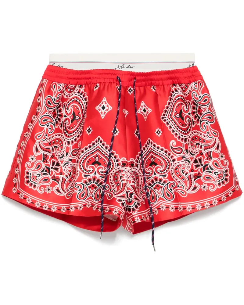 Sandro Shorts mit Bandana-Print - Rot Rot