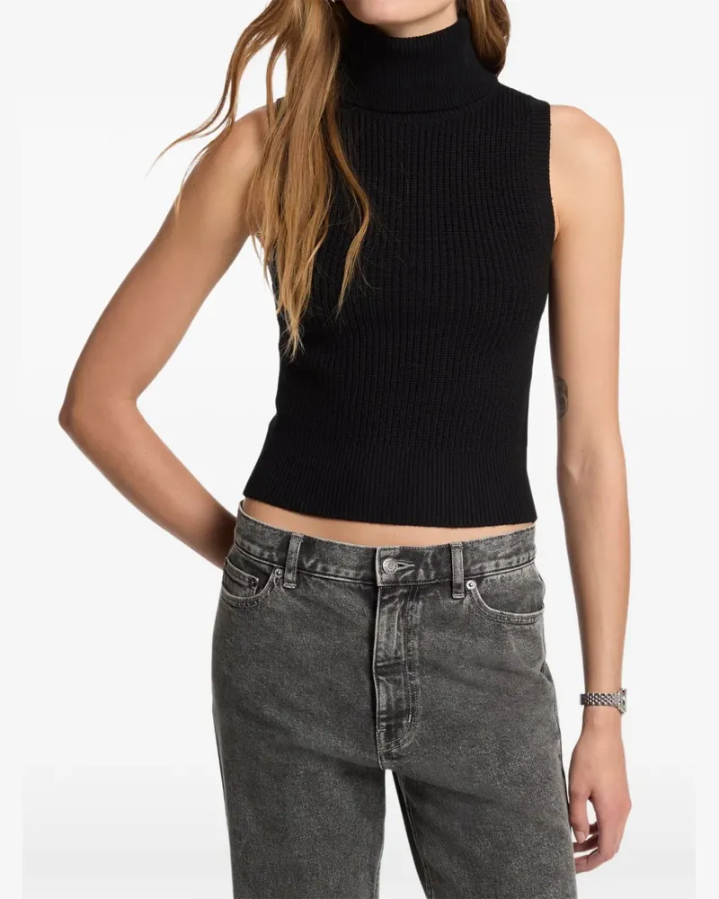 Michael Kors Gerippter Rollkragenpullover - Schwarz Schwarz