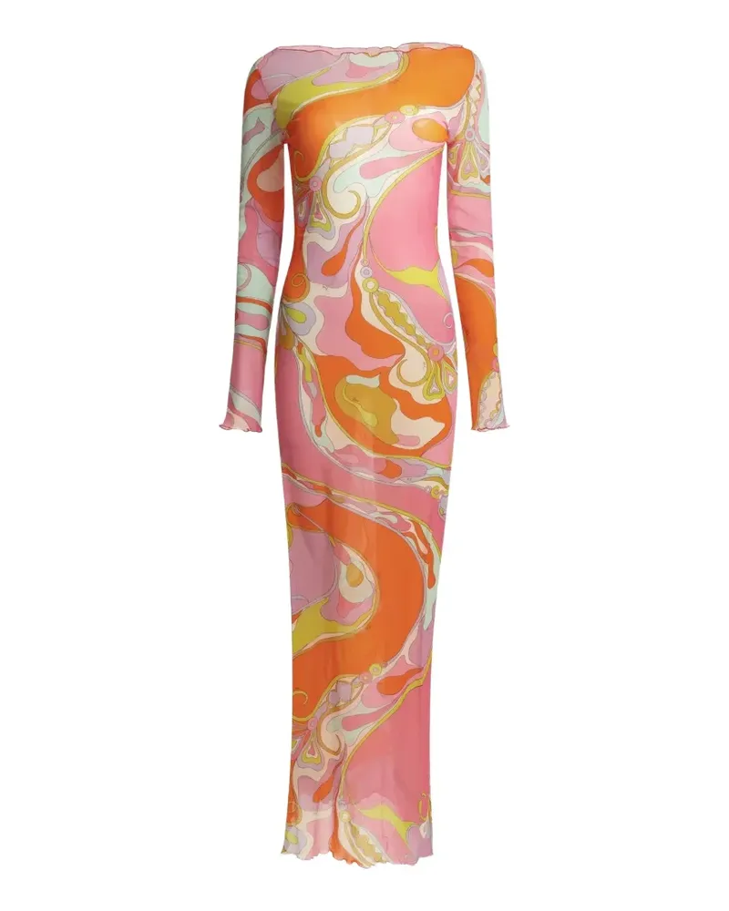 Emilio Pucci Iride-print boat-neck dress - Rosa Rosa
