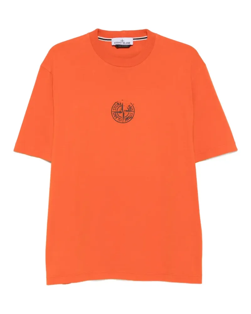 Stone Island T-Shirt mit Logo-Print - Orange Orange