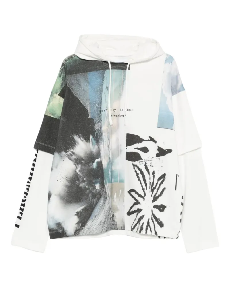 OAMC Hoodie mit Collagen-Print - Weiß Weiß