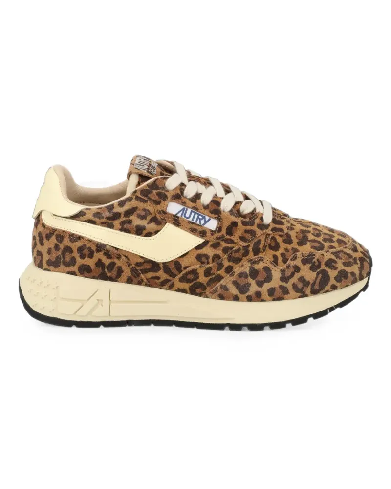 AUTRY Reelwind Low leopard-print sneakers - Braun Braun