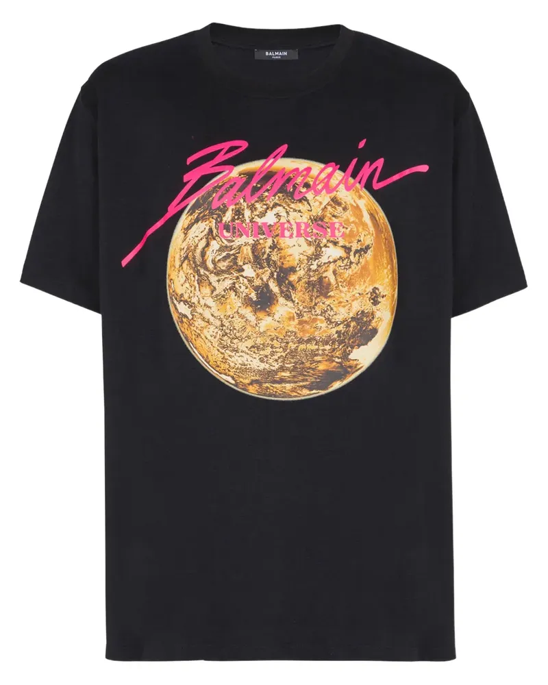 Balmain Universe & Planet T-Shirt - Schwarz Schwarz