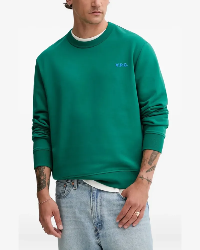 A.P.C. Sweatshirt mit Logo-Stickerei - Grün Grün