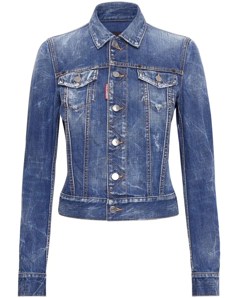 Dsquared2 Jeansjacke im Distressed-Look - Blau Blau