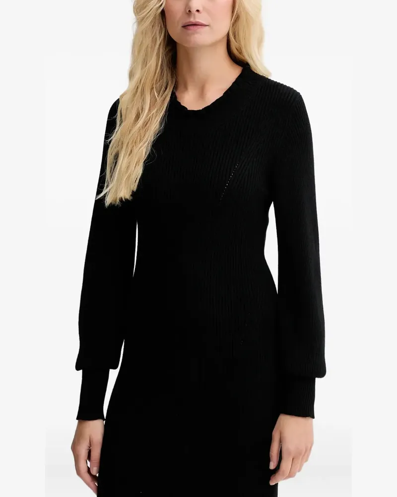Twin-Set long-sleeved ribbed dress - Schwarz Schwarz