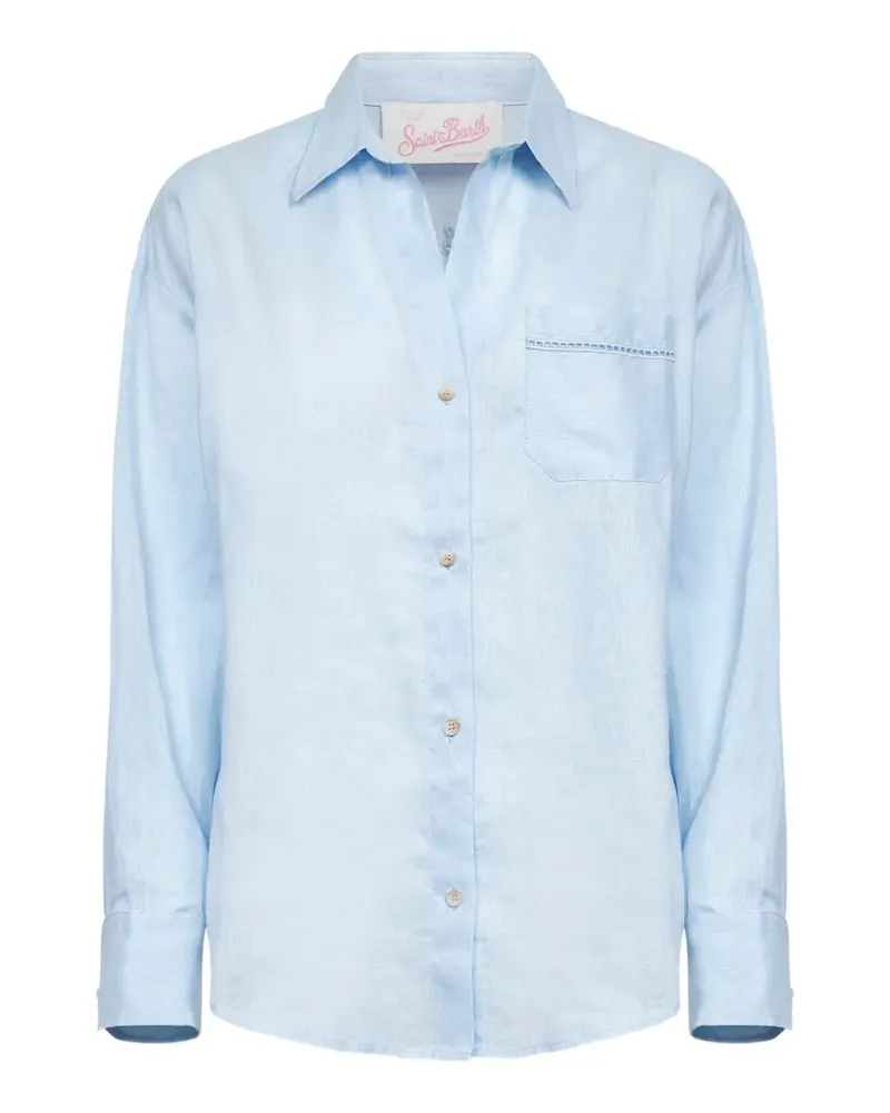 MC2 Saint Barth chest-pocket linen shirt - Blau Blau