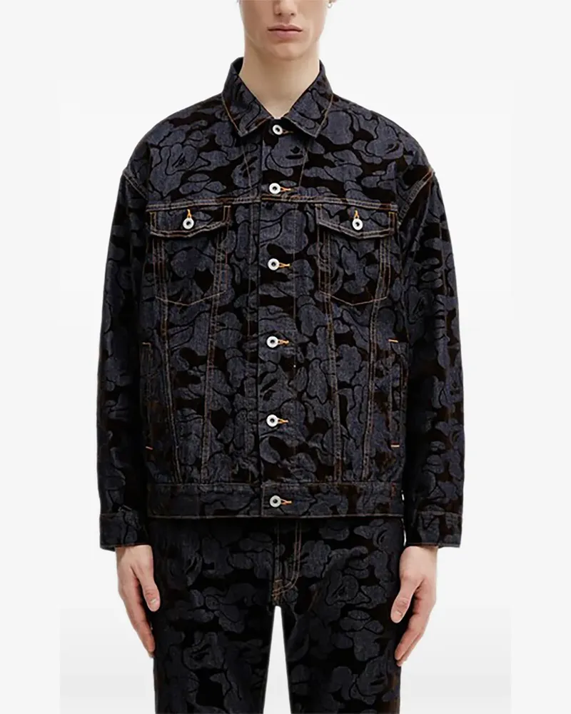BAPE printed denim jacket - Blau Blau