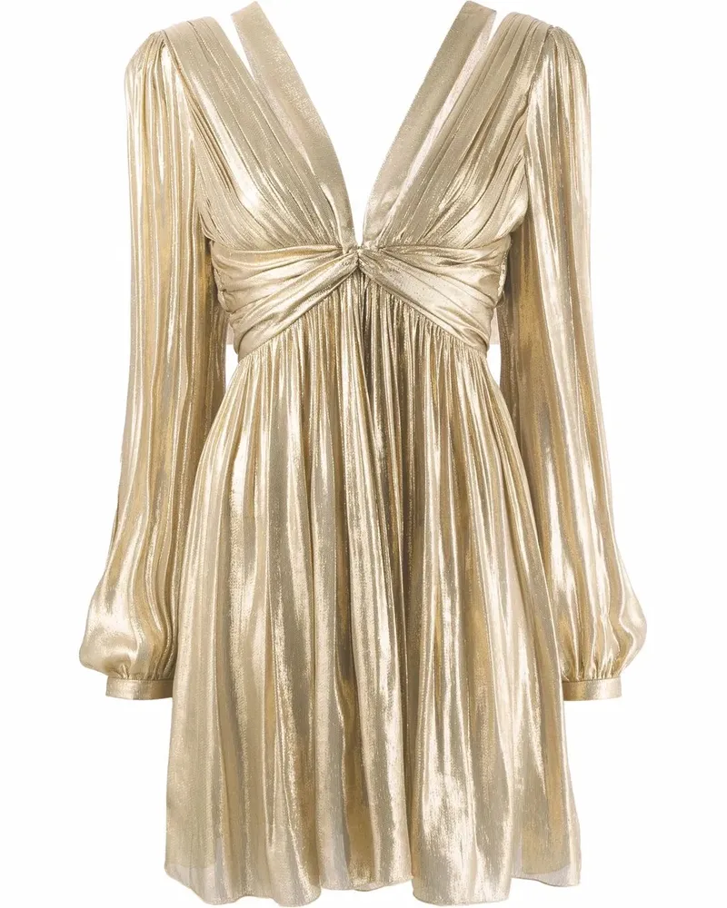 Alberta Ferretti Metallic-Kleid mit Falten - Gold Gold