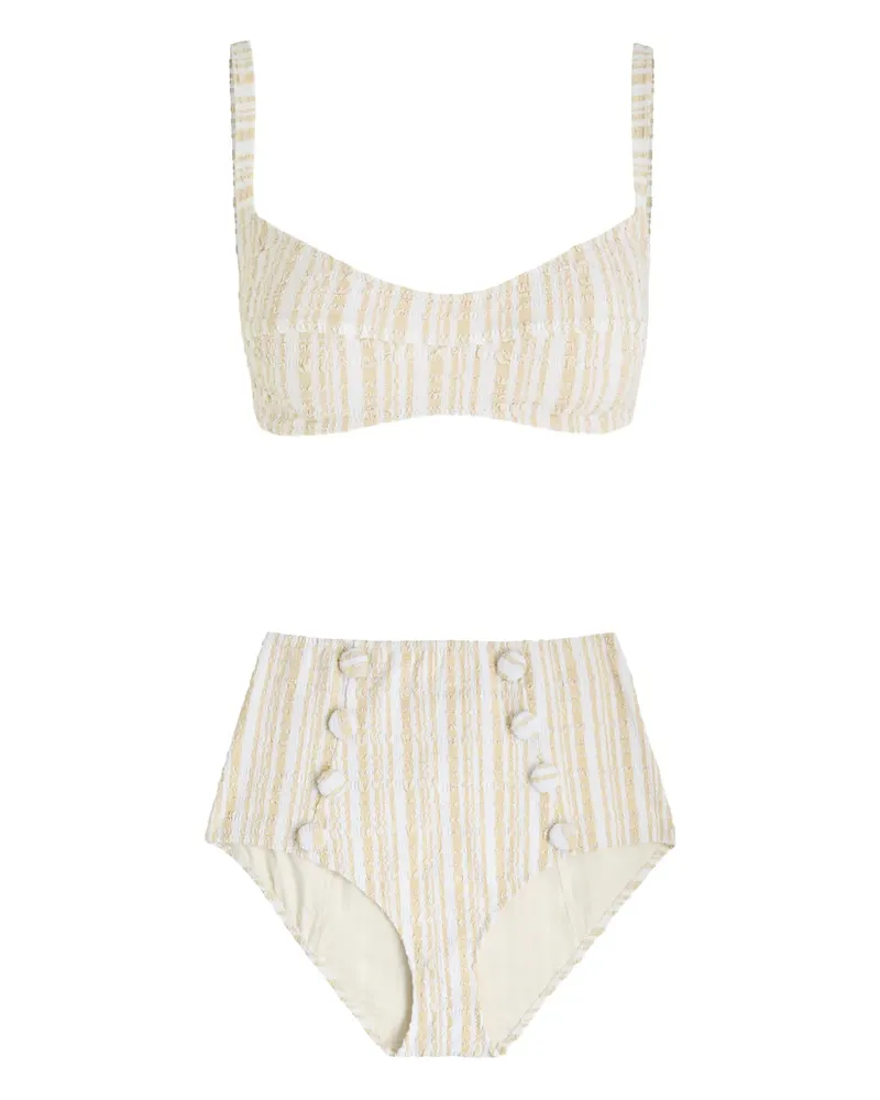 Lisa Marie Fernandez Balconette buttoned bikini - Nude Nude