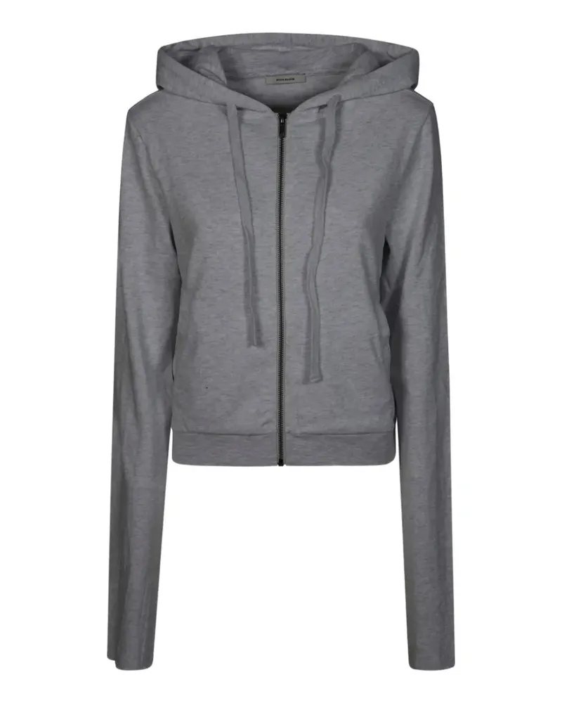 Entire Studios zip-up cropped cotton hoodie - Grau Grau