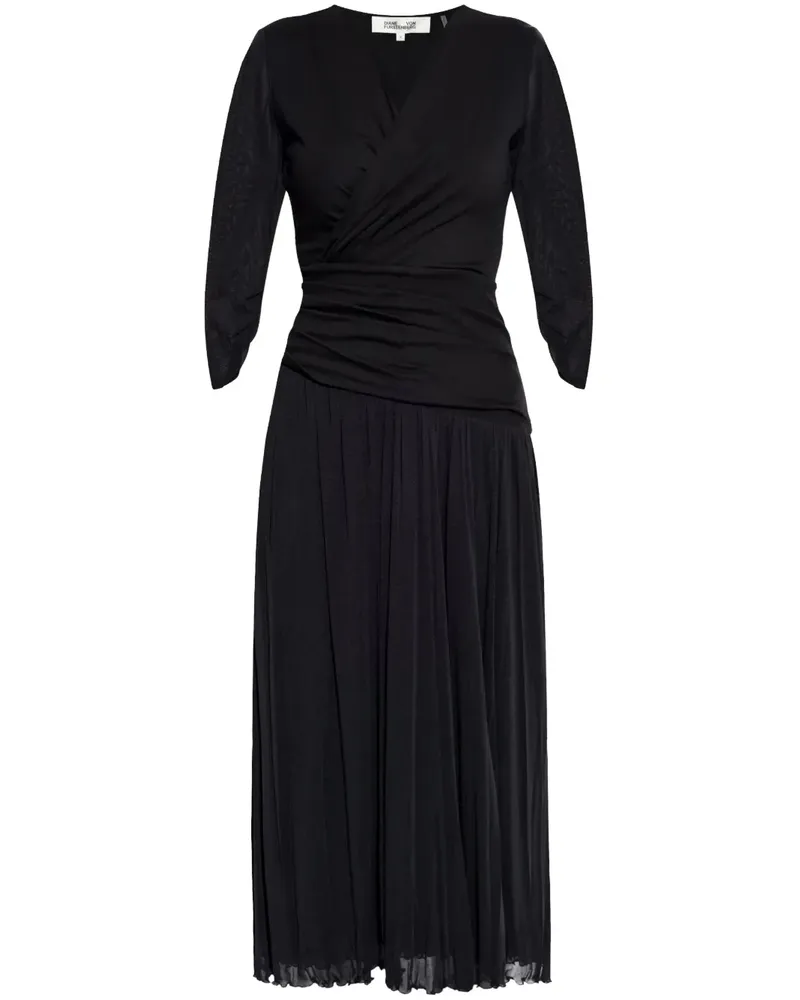 Diane von Furstenberg Gaj Midikleid - Schwarz Schwarz