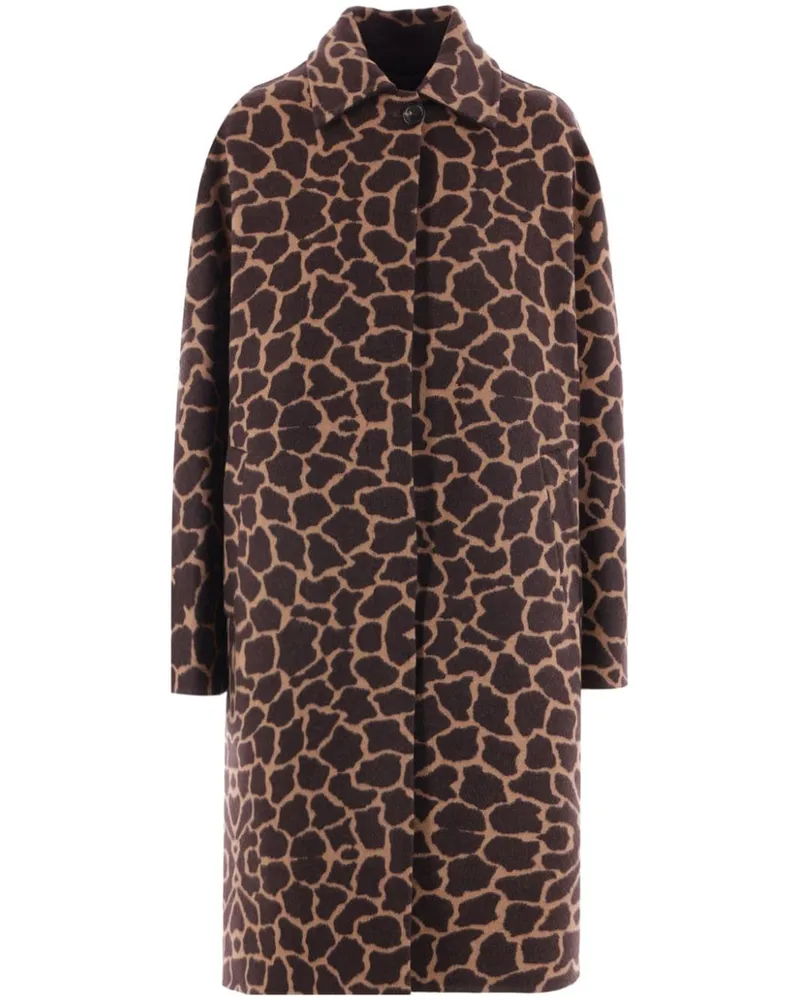 Max Mara Mantel mit Animal-Print - Braun Braun