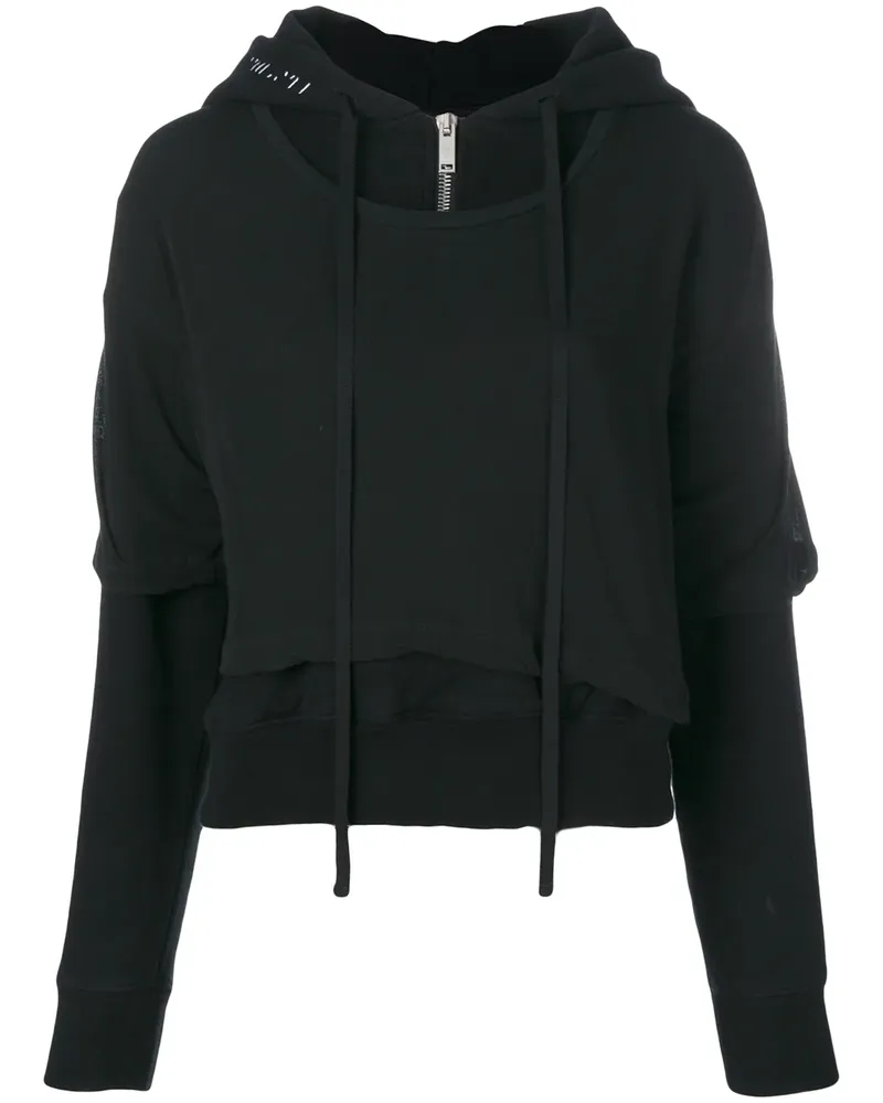 Unravel Kapuzenpullover im Layering-Look - Schwarz Schwarz