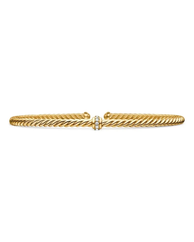 David Yurman 18kt Classic Station Gelbgoldarmband mit Diamanten (3mm Gold