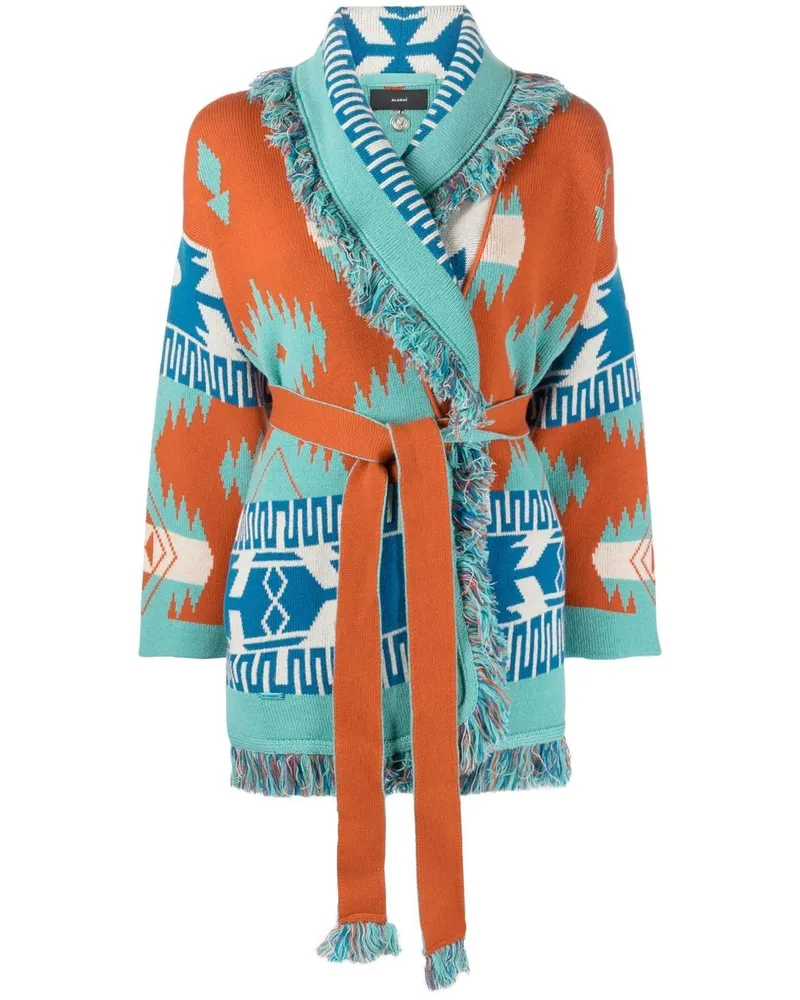 Alanui Tiger Lily Icon Jacquard-Cardigan - Blau Blau