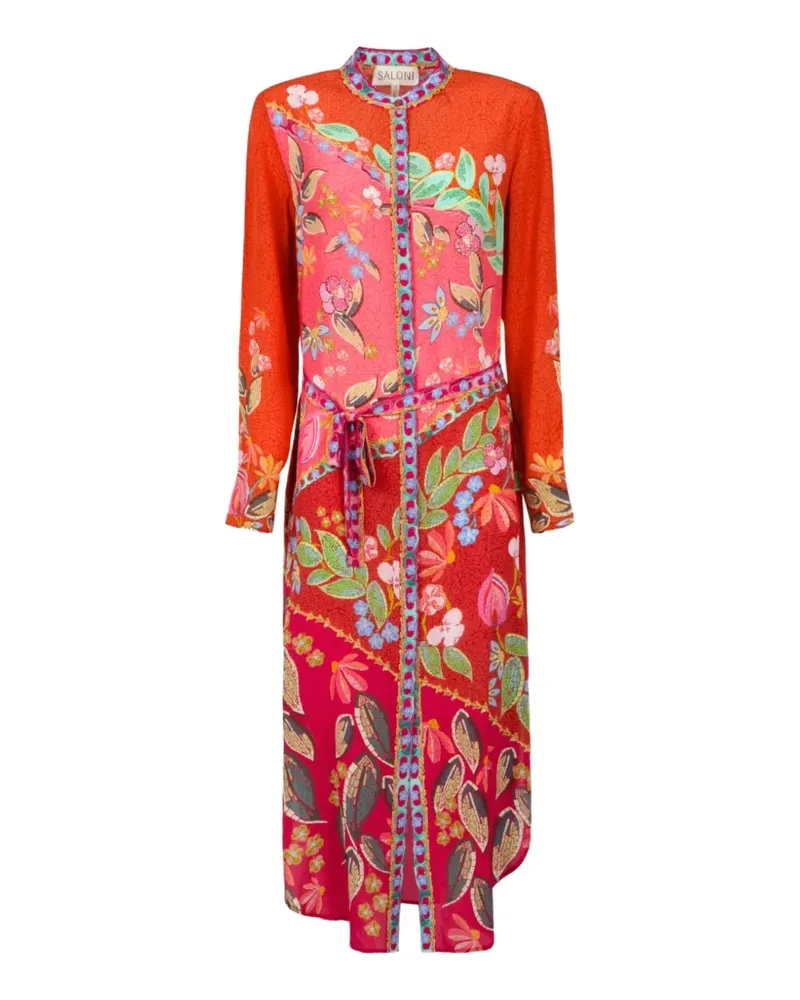 Saloni Molly D Maxikleid mit Blumenprint - Rot Rot