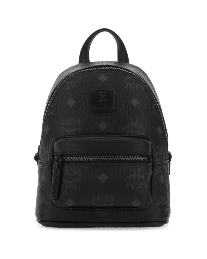 MCM Rucksack mit Logo-Print - Schwarz Schwarz