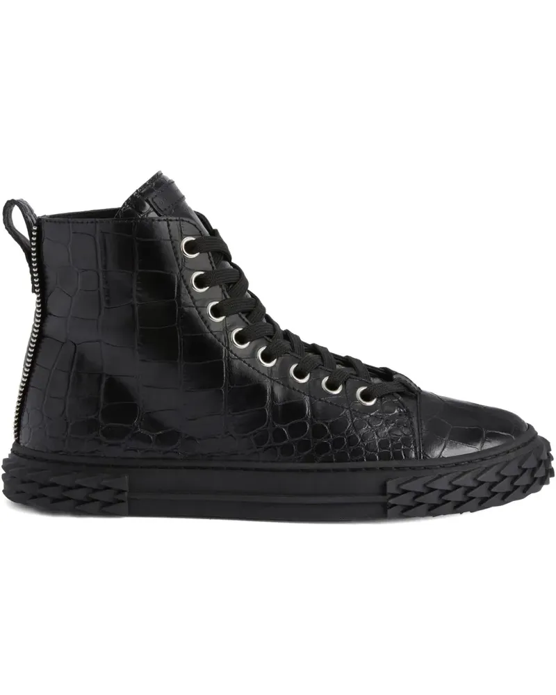 Giuseppe Zanotti Blabber Sneakers mit Kroko-Effekt - Schwarz Schwarz