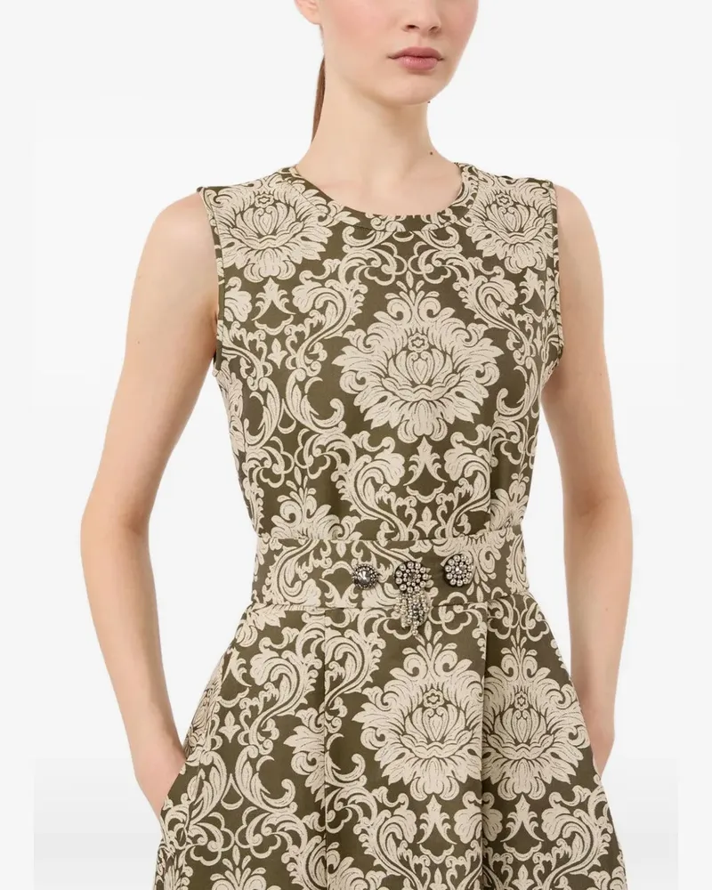 Max Mara damask-print sleeveless midi dress - Grün Grün