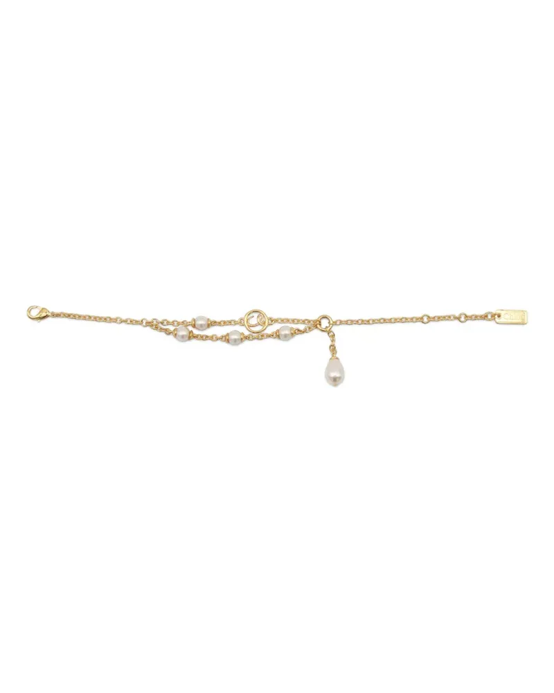 Chloé Perlenarmband mit Logo - Gold Gold