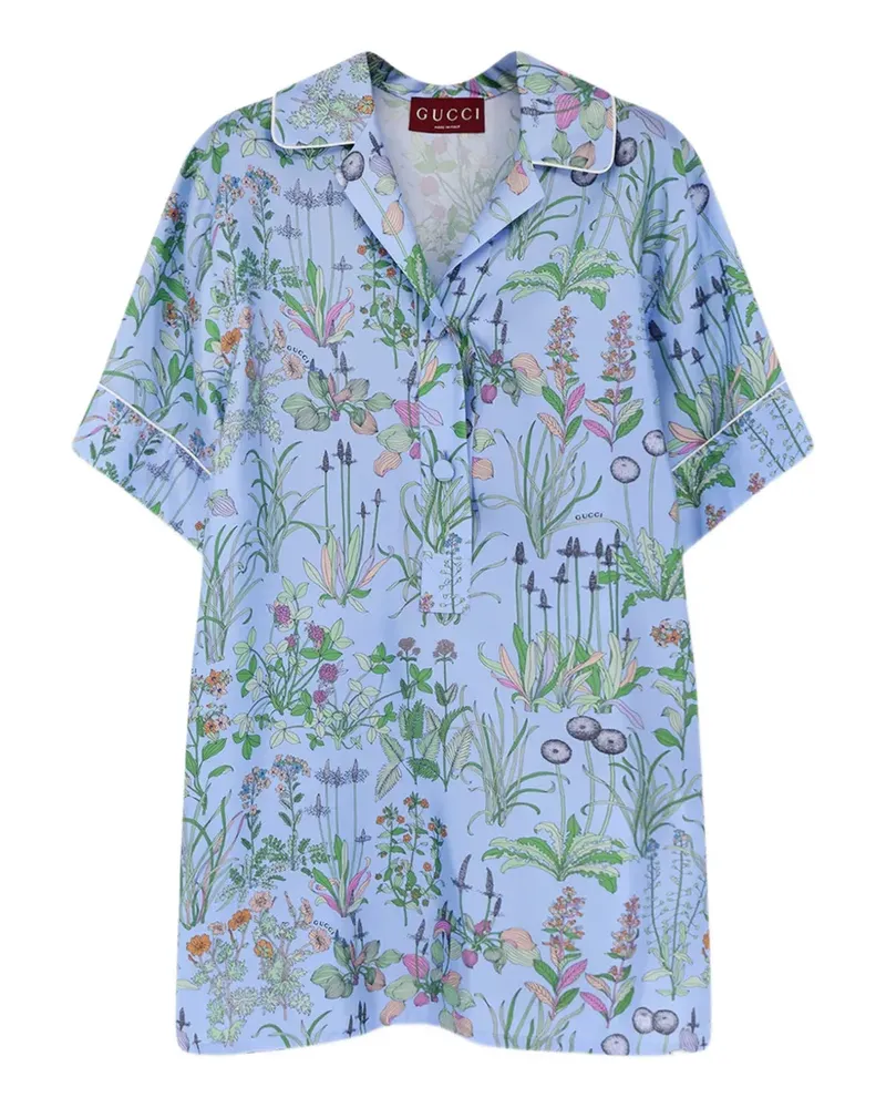 Gucci Bluse mit Blumen-Print - Blau Blau