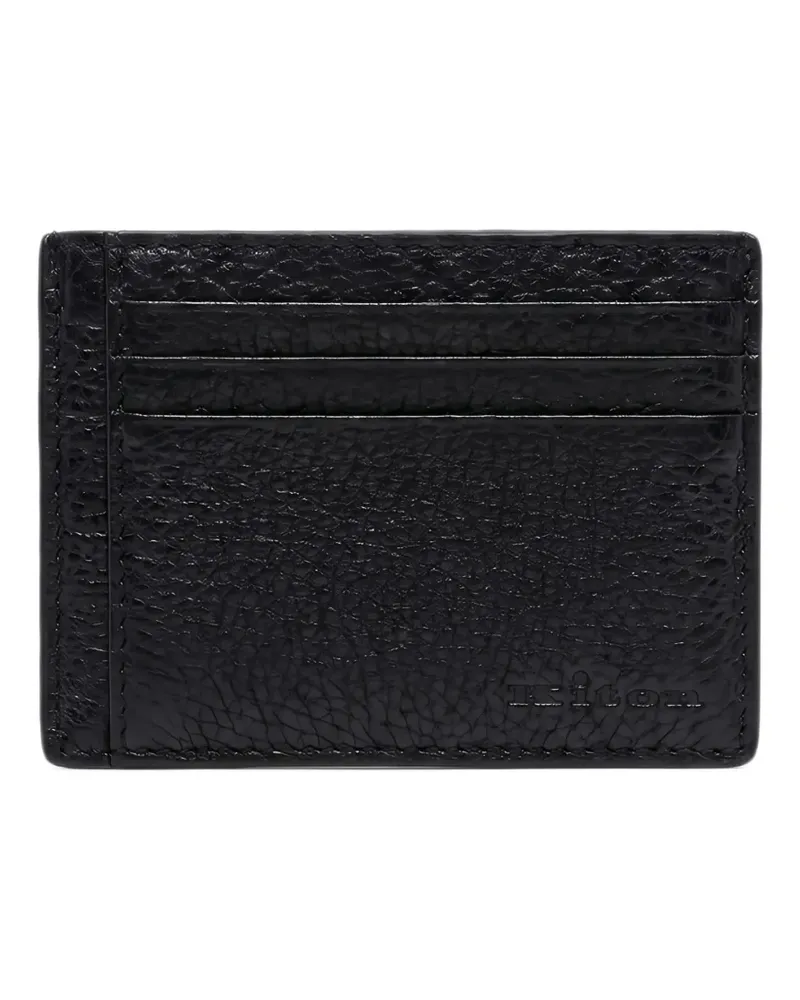Kiton grained leather cardholder - Schwarz Schwarz