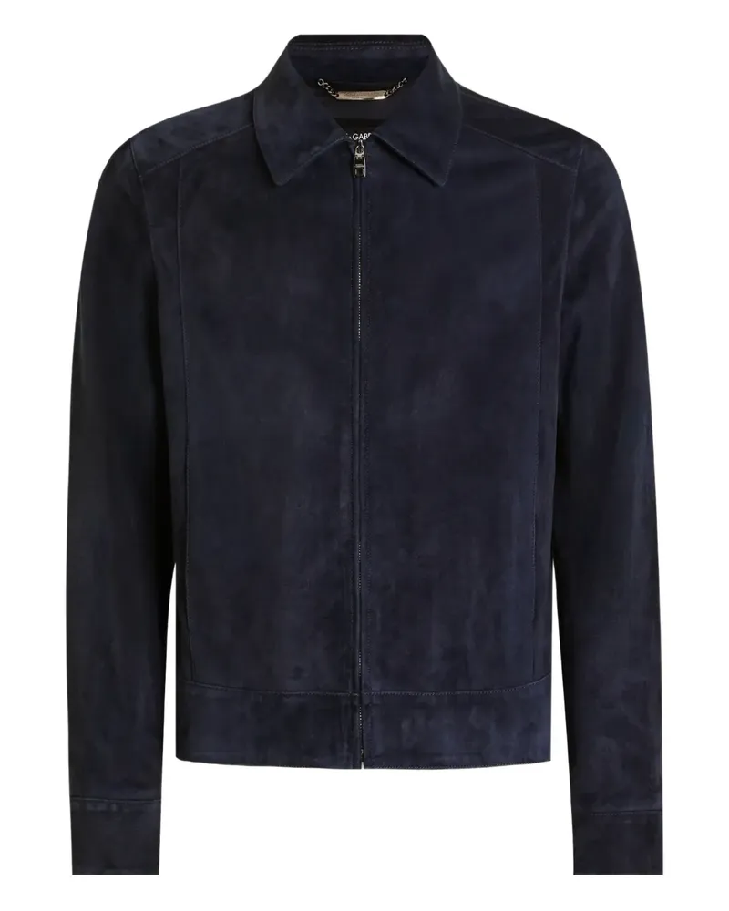 Dolce & Gabbana Jacke aus Lammwildleder - Blau Blau