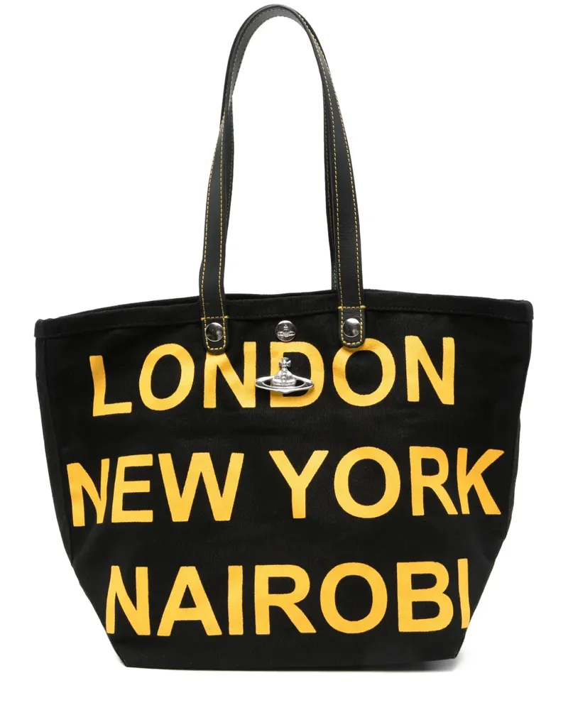 Vivienne Westwood Tote Bag mit kleinem City-Print - Schwarz Schwarz