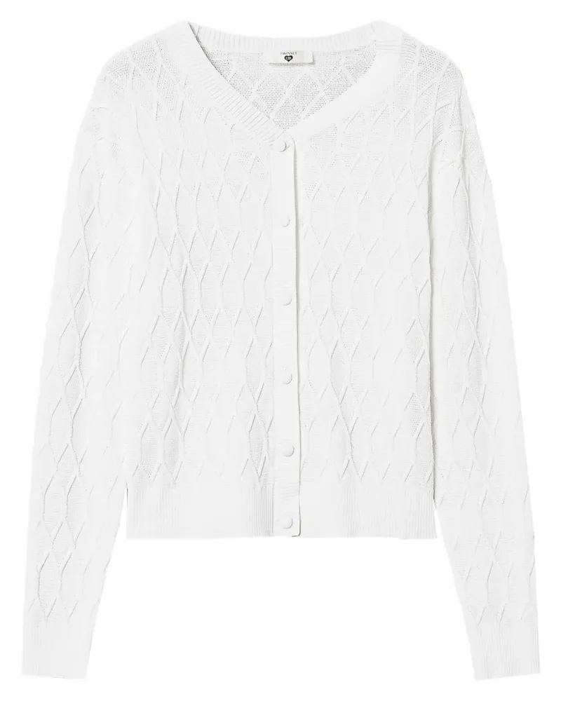 Twin-Set Lozenge Cardigan - Weiß Weiß