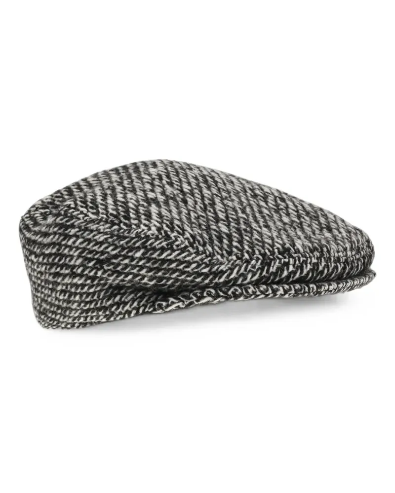 Dolce & Gabbana Flache Baseballkappe mit Fischgrätenmuster - Schwarz Schwarz